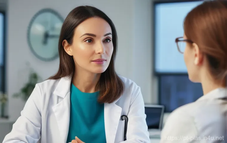 입술 필러 안전성 - **Prompt: Professional Lip Filler Consultation**
A bright, clean medical office. A female dermat...