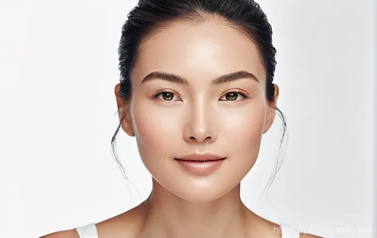 스킨부스터와 필러 차이 - **Skinbooster Effect: Radiant Hydration**
"A close-up, soft-focus portrait of a woman in her lat...