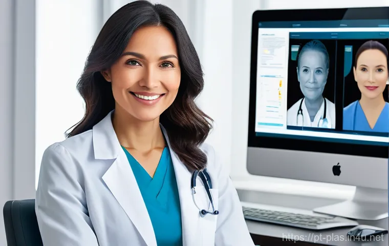 성형외과 기술 발전 - **Prompt for "3D Technology: Your New Reality Before Surgery"**:
"A diverse female patient in he...