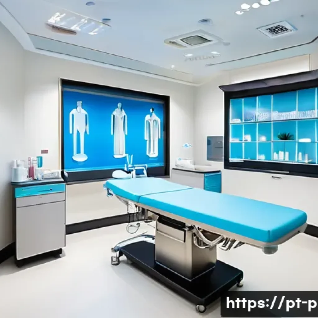 성형외과 수술 실패 사례 - A modern, well-equipped plastic surgery clinic interior with bright, sterile environment; advanced s...
